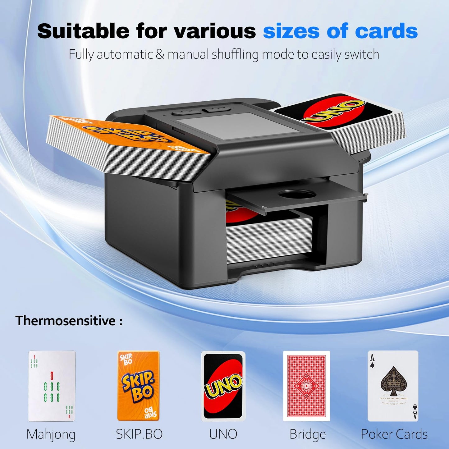 Vipdream Automatic Card Shuffler for 1–2 Decks | USB-C Rechargeable & Quiet