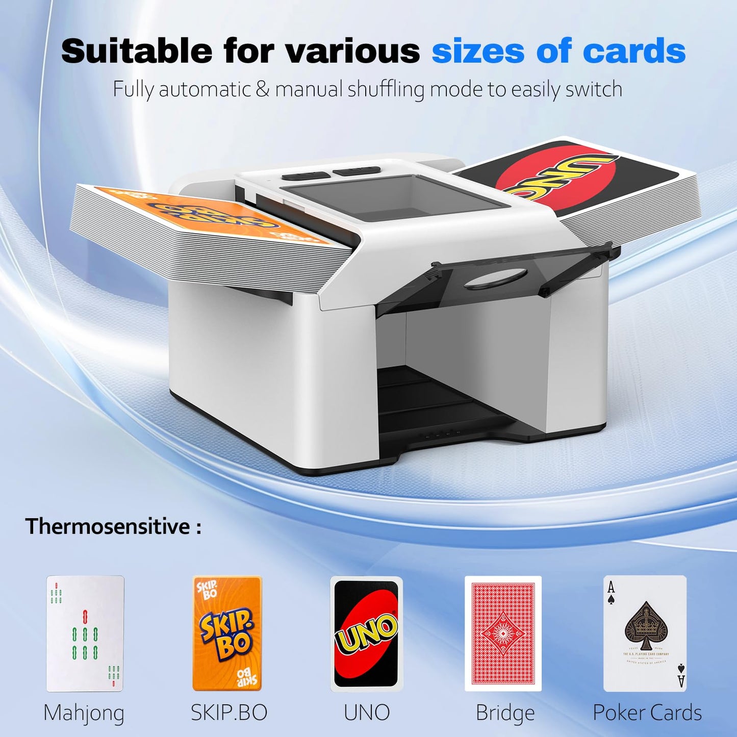 Vipdream Automatic Card Shuffler for 2 Decks – Dual Modes, USB-C Rechargeable, Portable