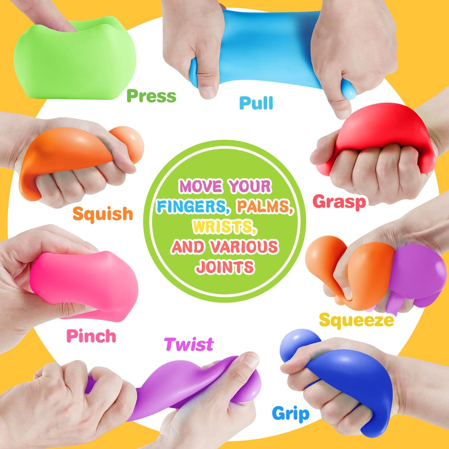 Viroucal Slow Rise Stress Cube 30 Pack | Portable Fidget Squares for Focus & Calm
