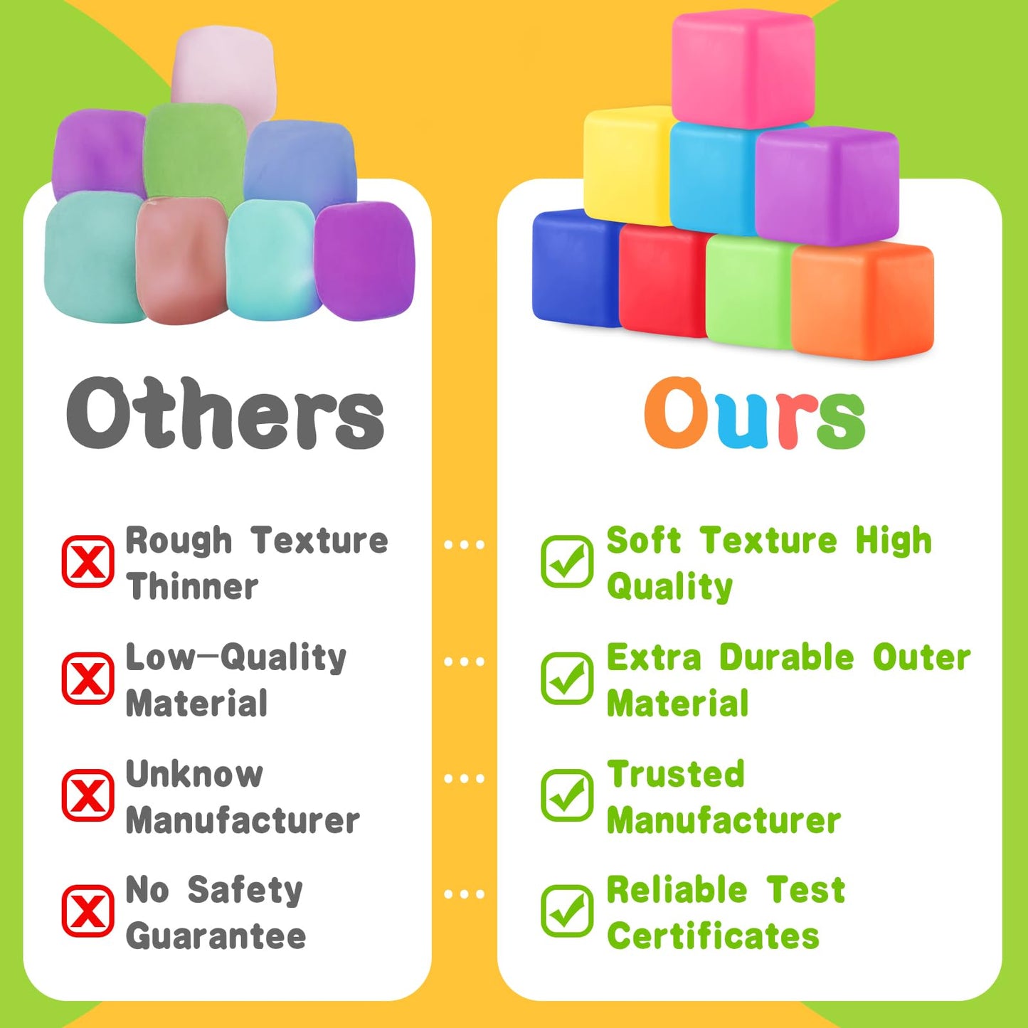 Viroucal Fidget Cube 4-Pack – Slow Rising Stress Balls for Kids & Adults, Soft Squishy Toys for Focus