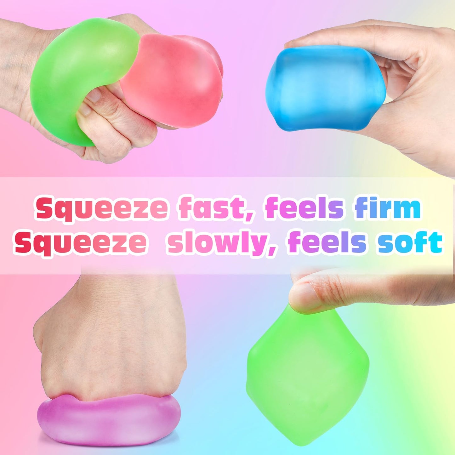 VISCOO 8 Pack Stress Cube – Slow Rising Ice Fidget Balls for Focus, Anxiety Relief, and Classroom Prizes
