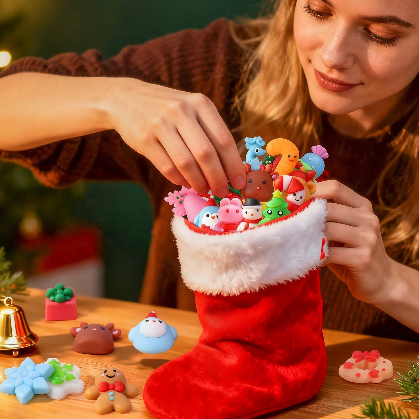 VISCOO 30-Pack Christmas Mochi Squishies – Party Favors & Stress Relief