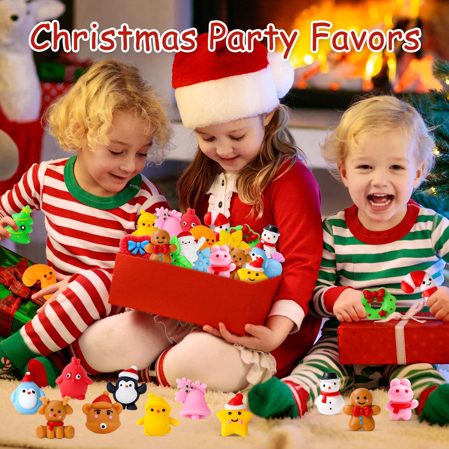 VISCOO 30-Pack Christmas Mochi Squishies – Party Favors & Stress Relief