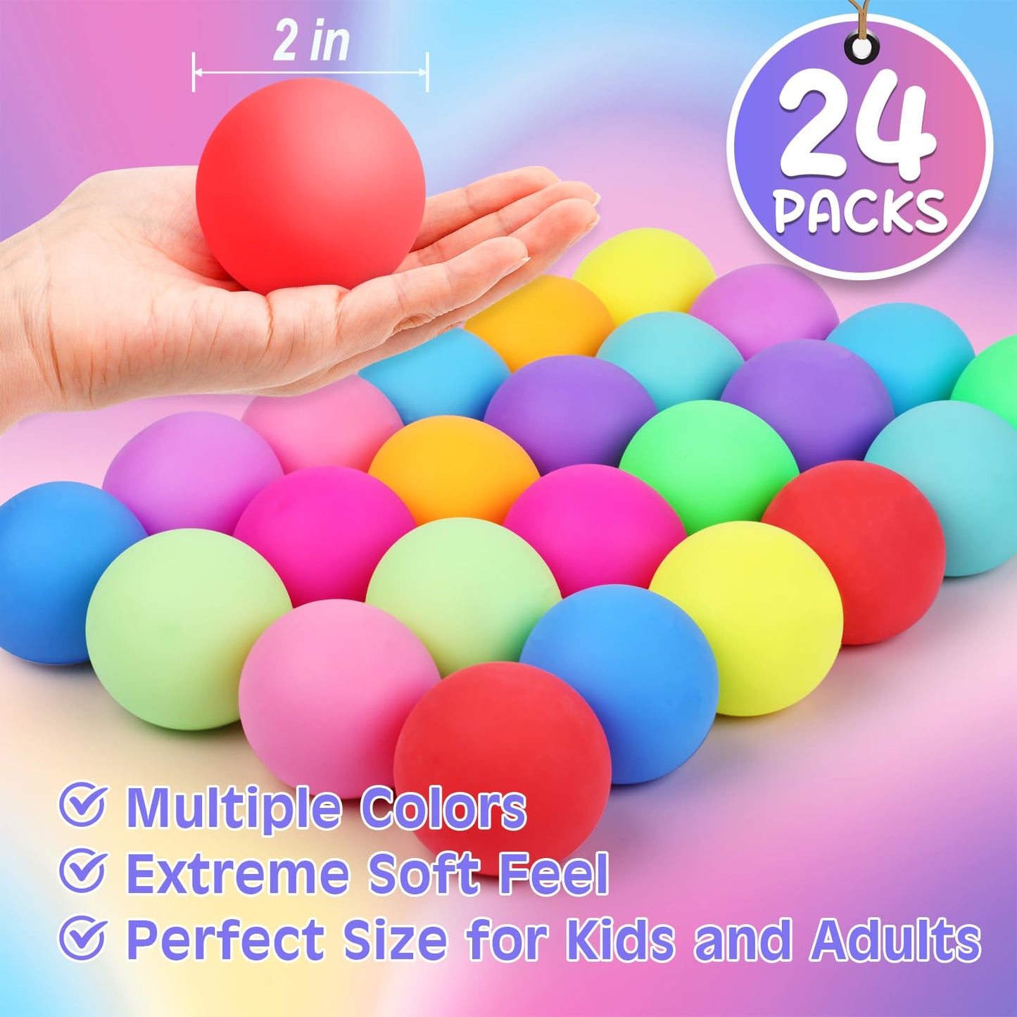VISCOO 24 Pack Stress Balls – Slow Rising Fidget Toys for Anxiety Relief | 2-Inch