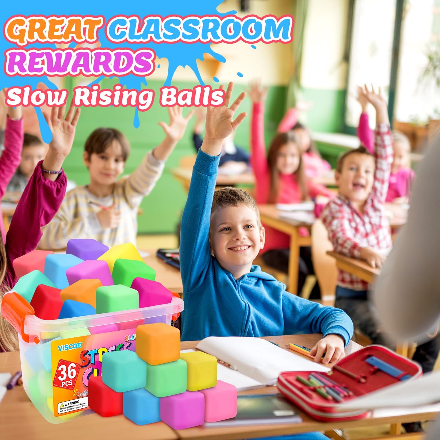 VISCOO 36 Pack Slow Rising Stress Cube – Soft Fidget Toys for Focus & Calm