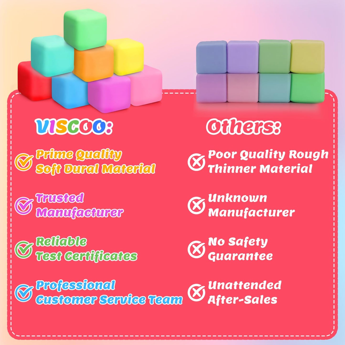 VISCOO 36 Pack Slow Rising Stress Cube – Soft Fidget Toys for Focus & Calm