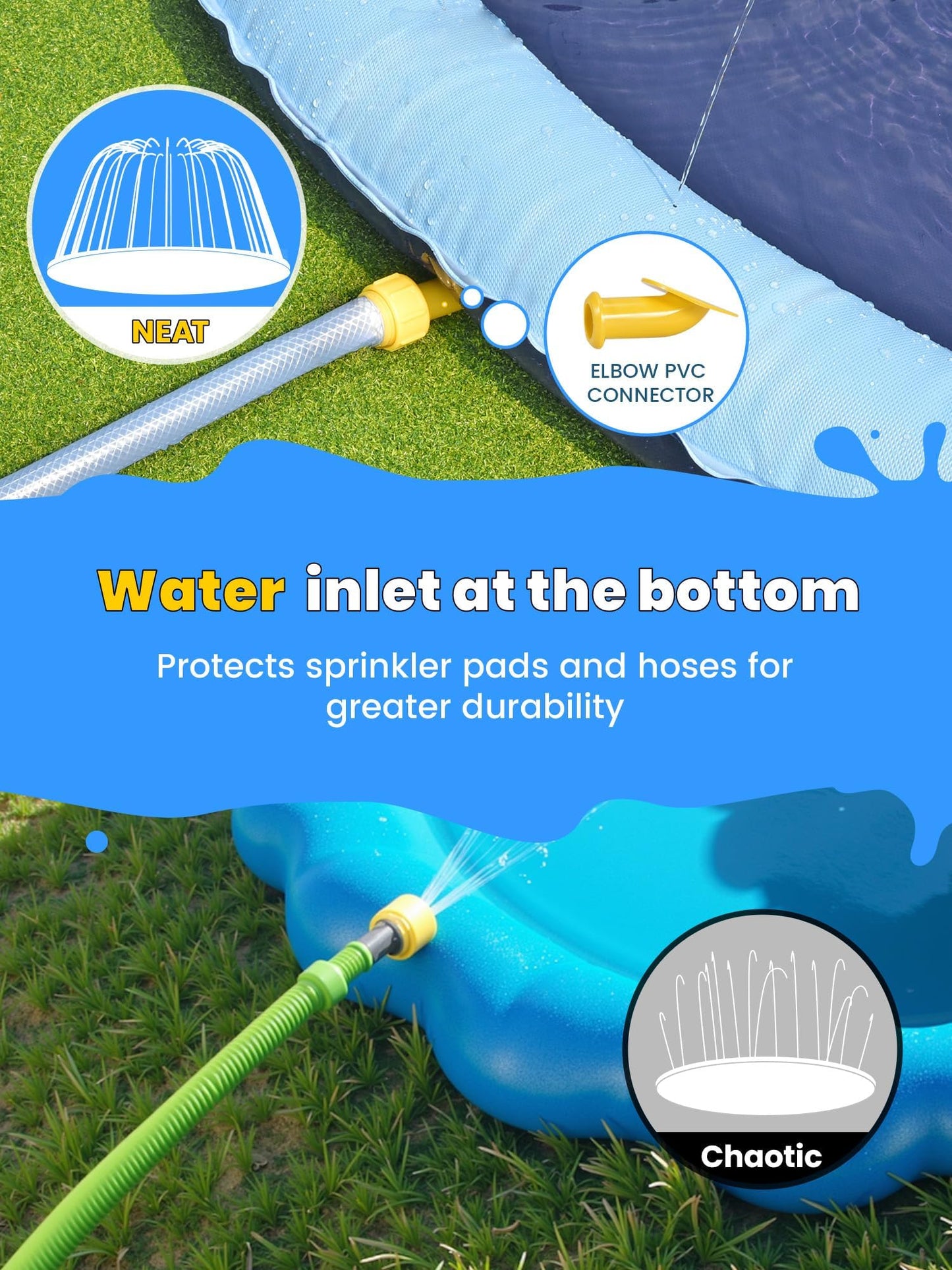 VISTOP Non-Slip Splash Pad for Kids & Dogs – 107 Inch Colorful Backyard Water Toy