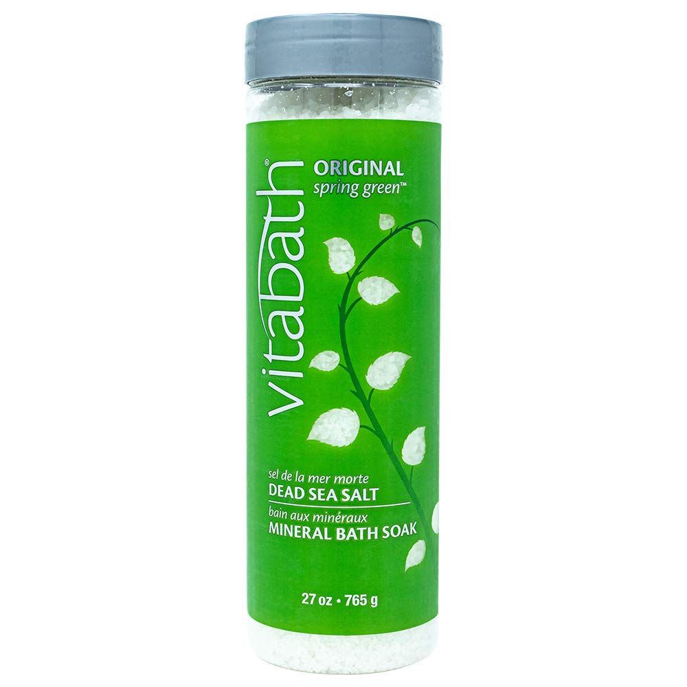 Vitabath Original Spring Green Mineral Bath Soak – Dead Sea Salts & Oils (27 oz)