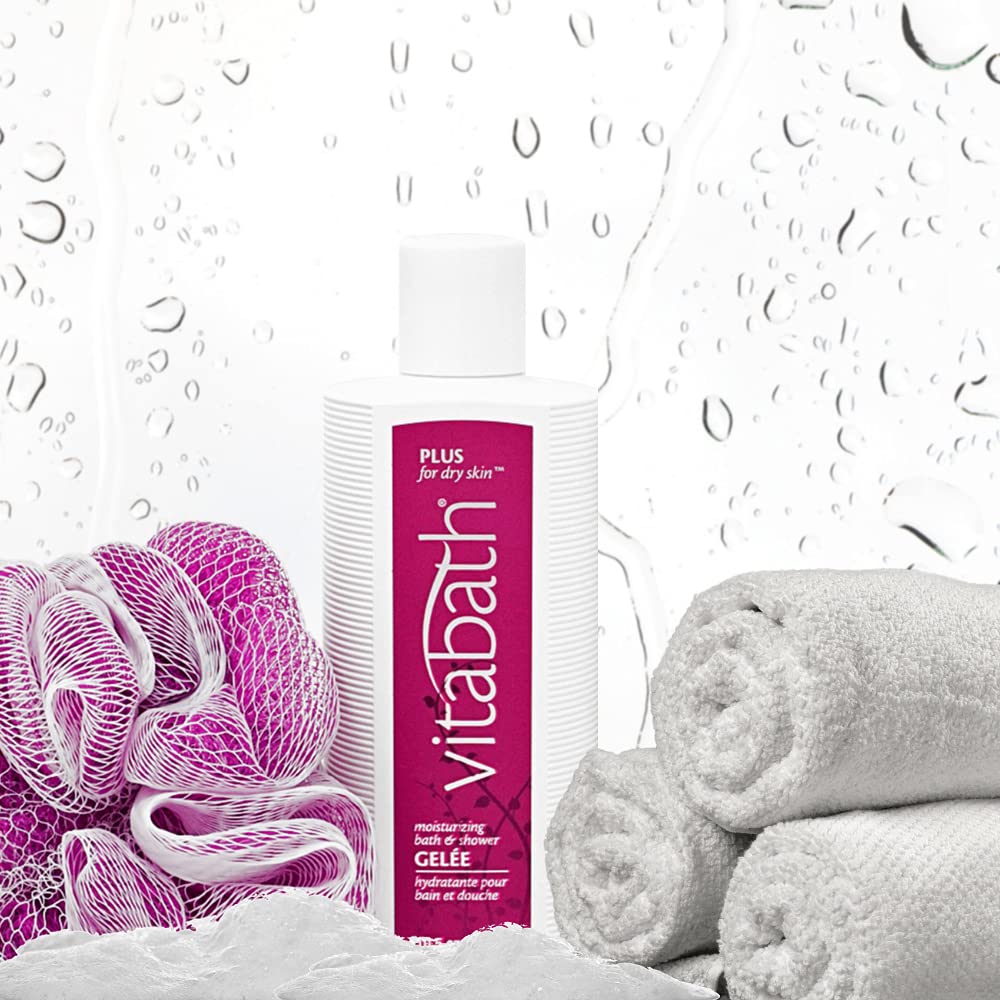 Vitabath Plus Dry Skin Moisturizing Bath & Shower Gel — Deep Hydration with Nourishing Oils (10.5 oz)