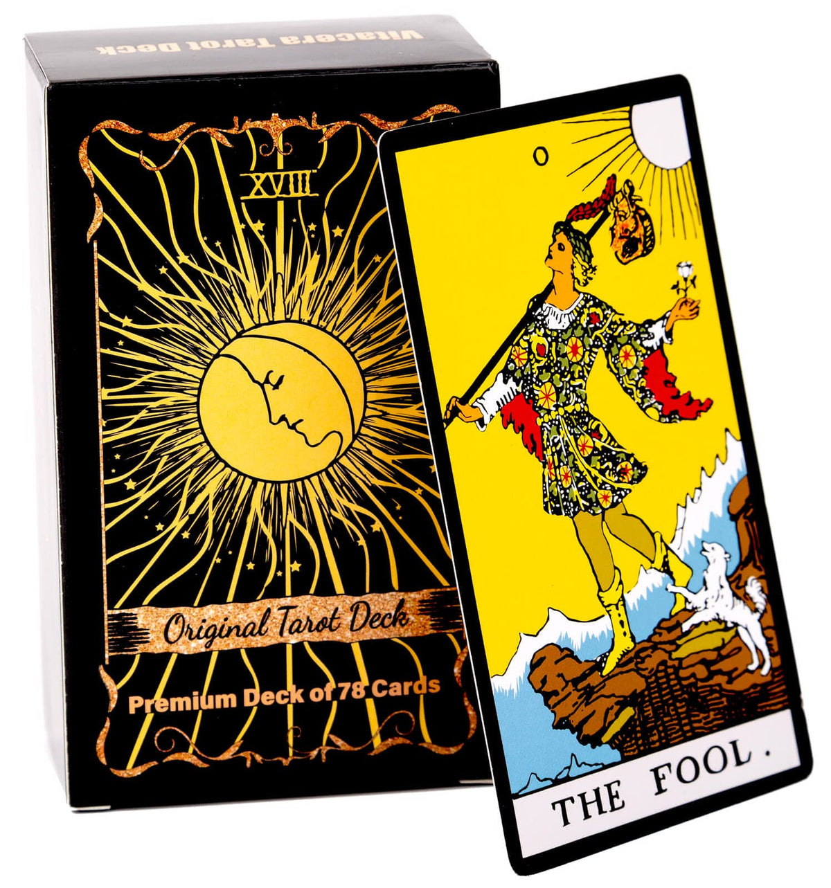 Vitacera Original Tarot Cards Deck with Guidebook & Linen Bag – Smith Classic Artwork, 78-Card Standard Tarot Set