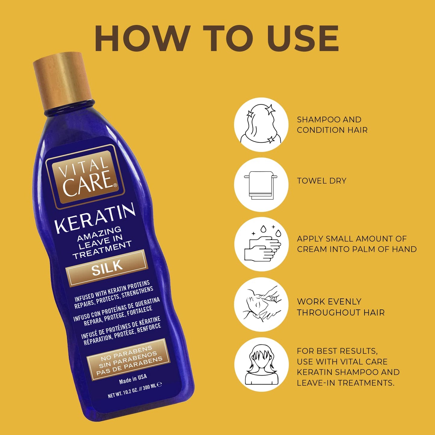 Vital Care Keratin Amazing Leave-In Silk Treatment – Gentle Daily Hydration & Shine