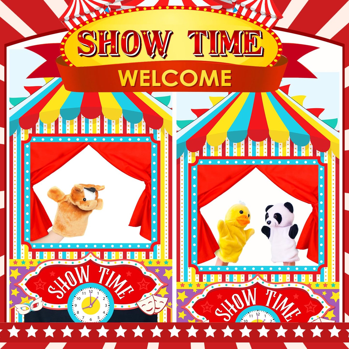VitalCozy Doorway Puppet Theater – 67x31in Foldable Circus Style