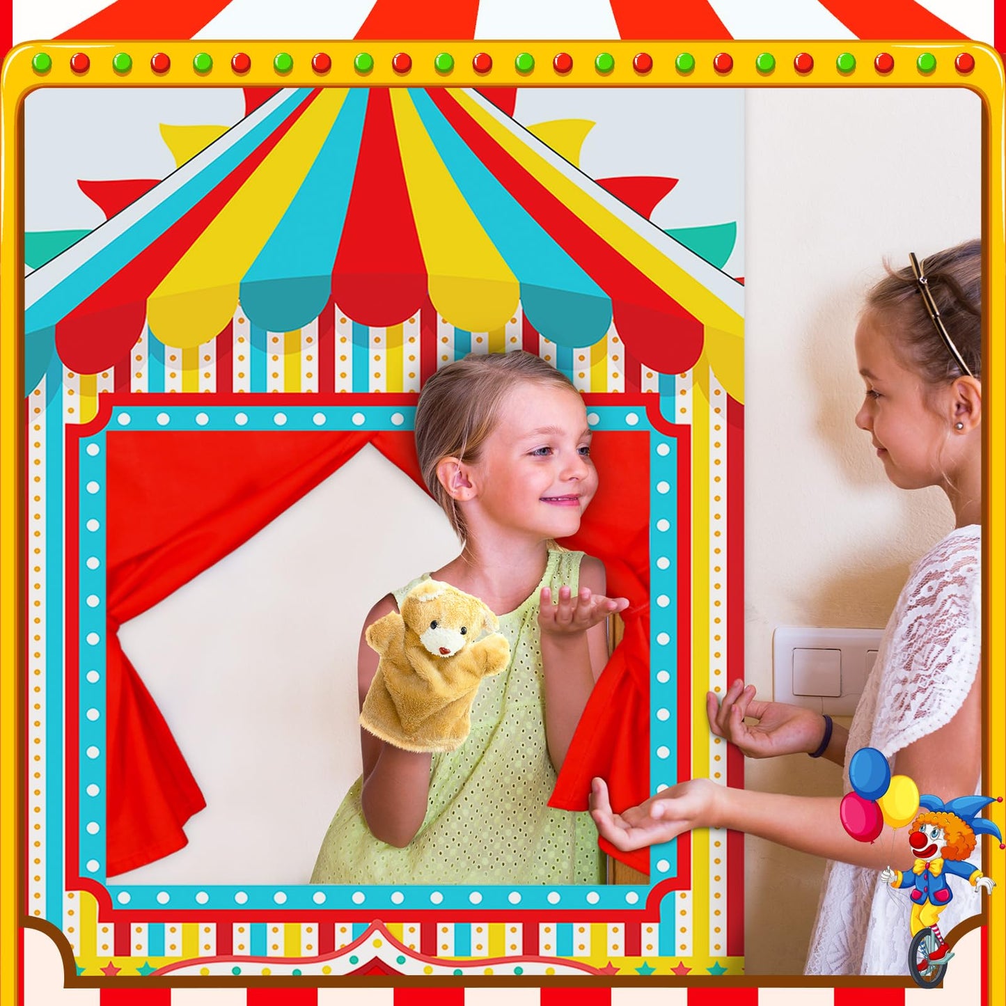 VitalCozy Doorway Puppet Theater – 67x31in Foldable Circus Style