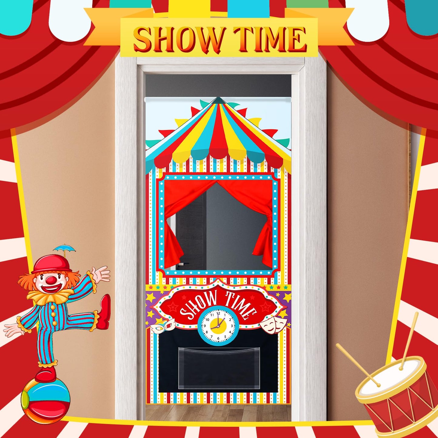 VitalCozy Doorway Puppet Theater – 67x31in Foldable Circus Style