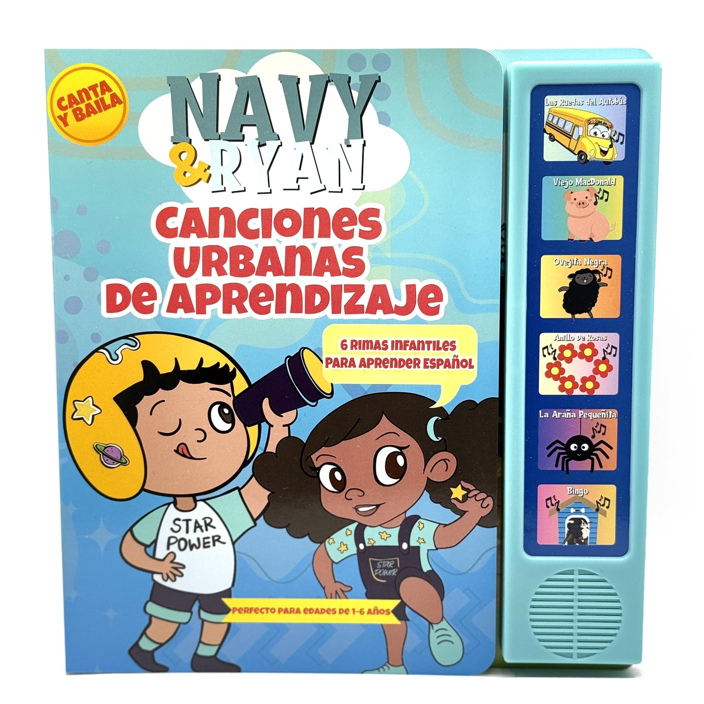 Vitastars Spanish Hip-Hop Nursery Rhymes Sound Book for Toddlers | Bilingual English-Spanish (Ages 1–6)