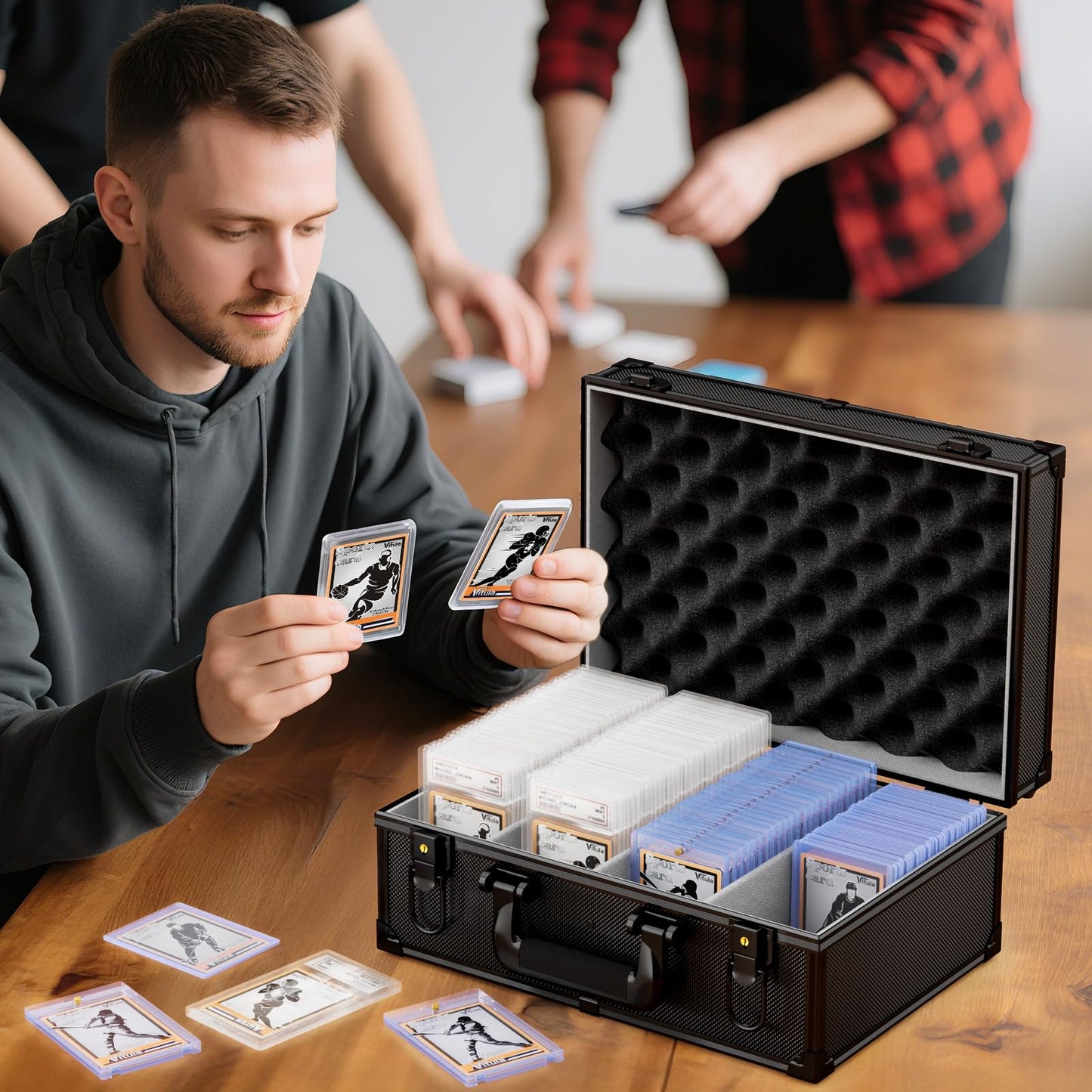 Vitula Card Case – Lockable Storage for 600 Toploaders, 120 PSA Slabs, & 120 Magnetic Card Holders