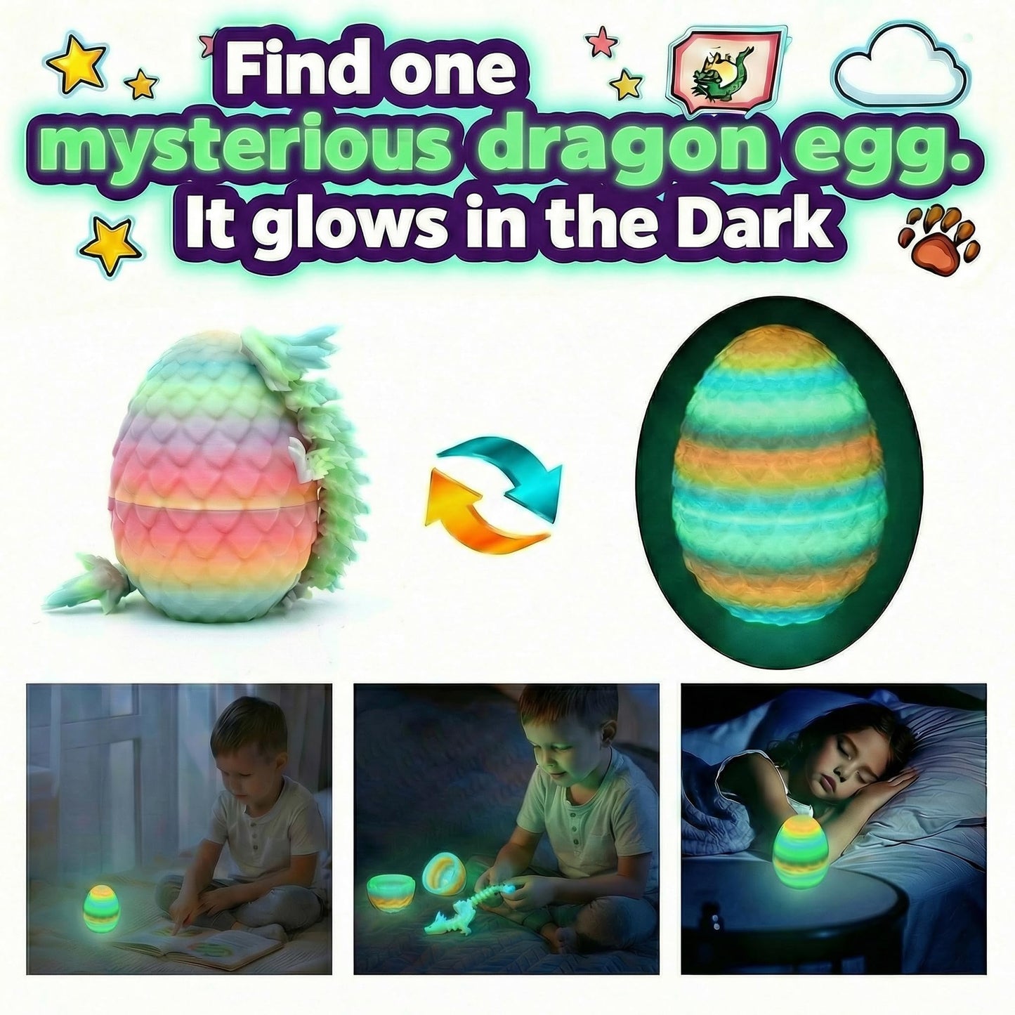 VivaNova 12-Pack 3D Printed Easter Dragon Eggs | Articulated Mini Dragons Inside