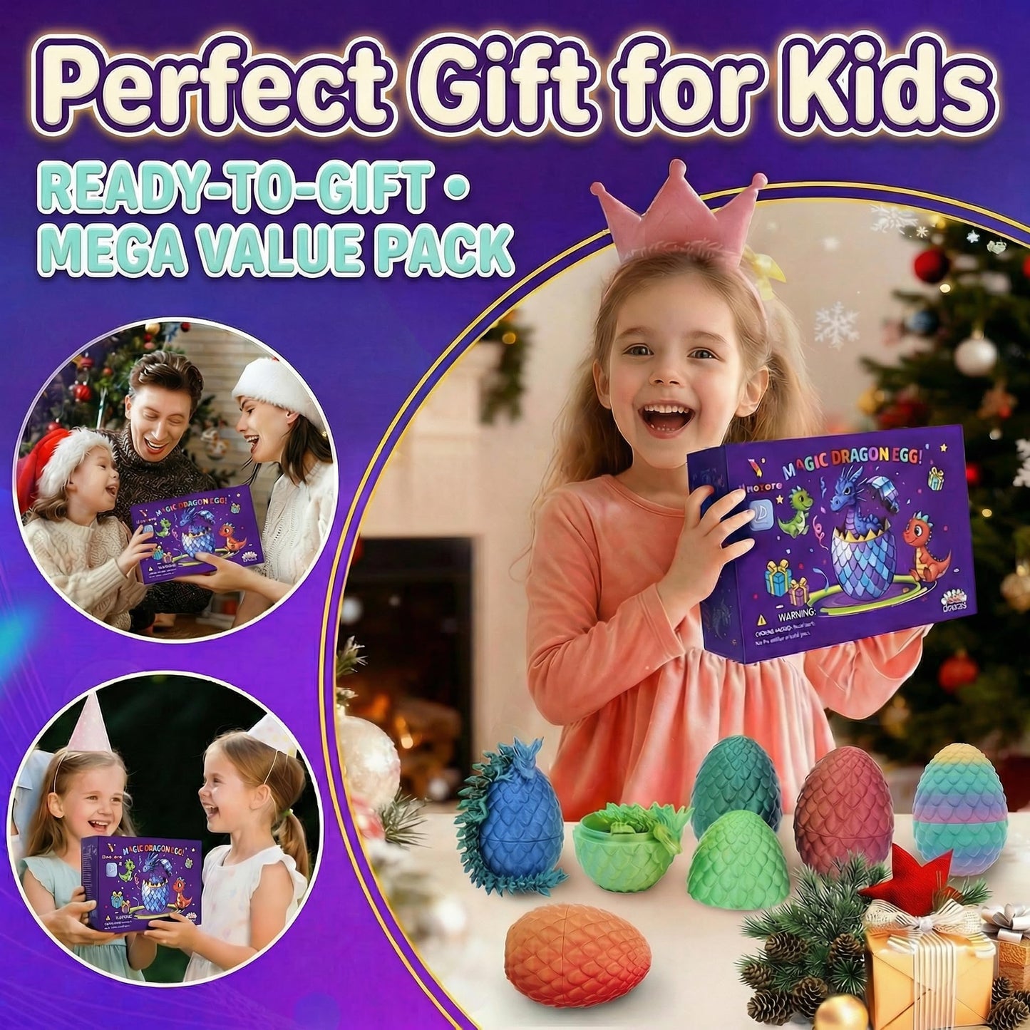 VivaNova 12-Pack 3D Printed Easter Dragon Eggs | Articulated Mini Dragons Inside