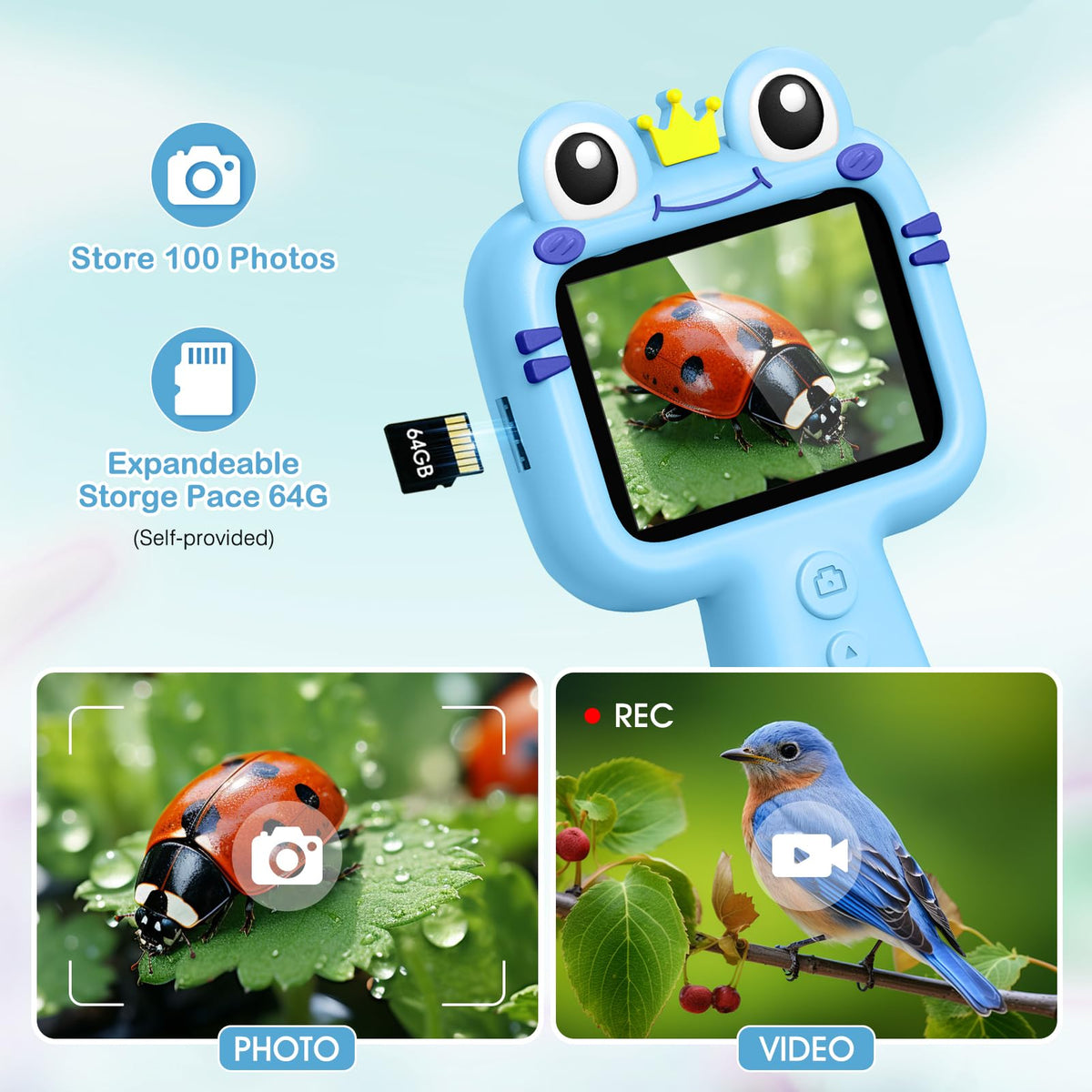 Vivid Glass Borescope Camera for Kids – STEM Toy for Ages 4–12 (Blue)