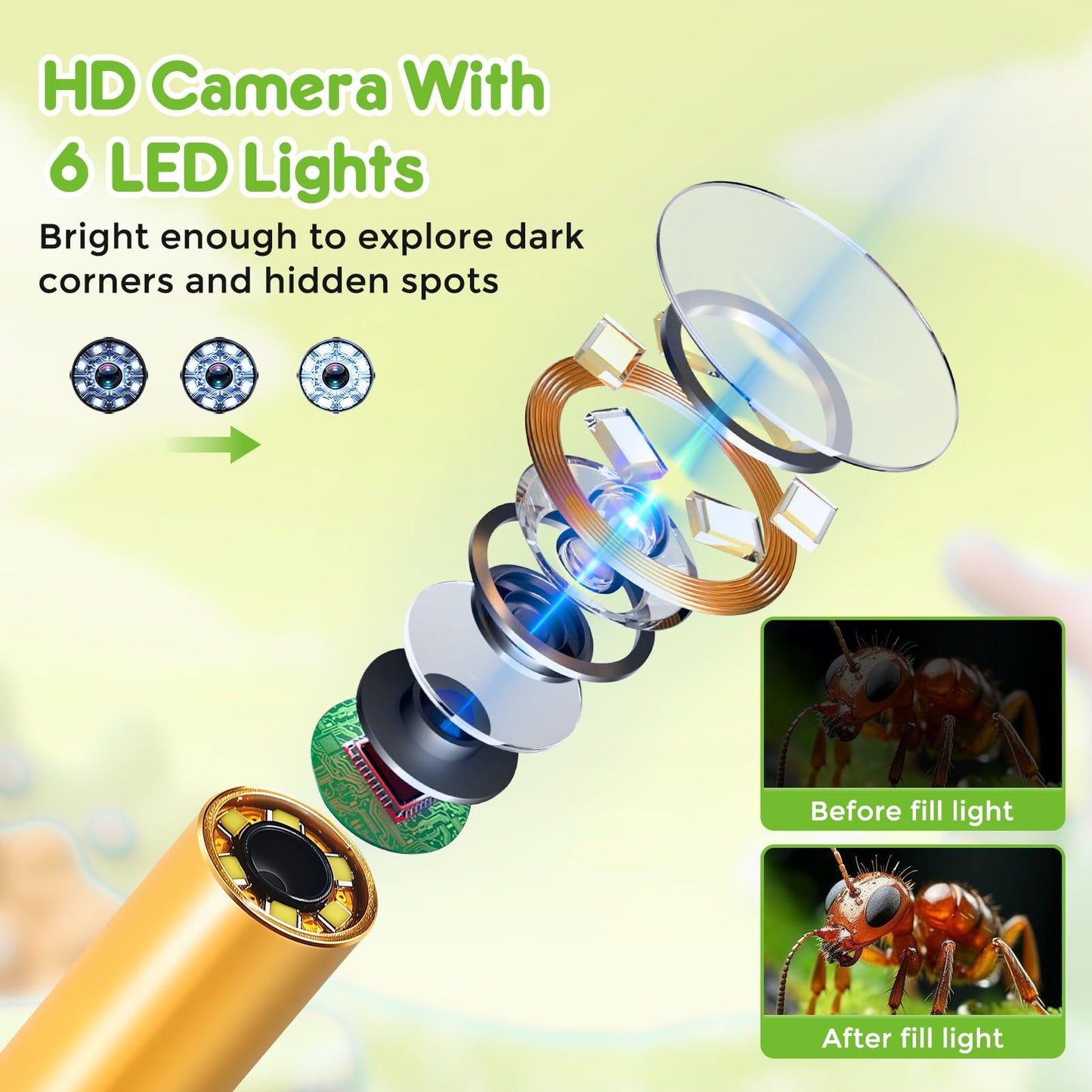 Vivid Glass Borescope Camera for Kids — STEM Educational Toy for 4–12 | Outdoor Discovery (Green)