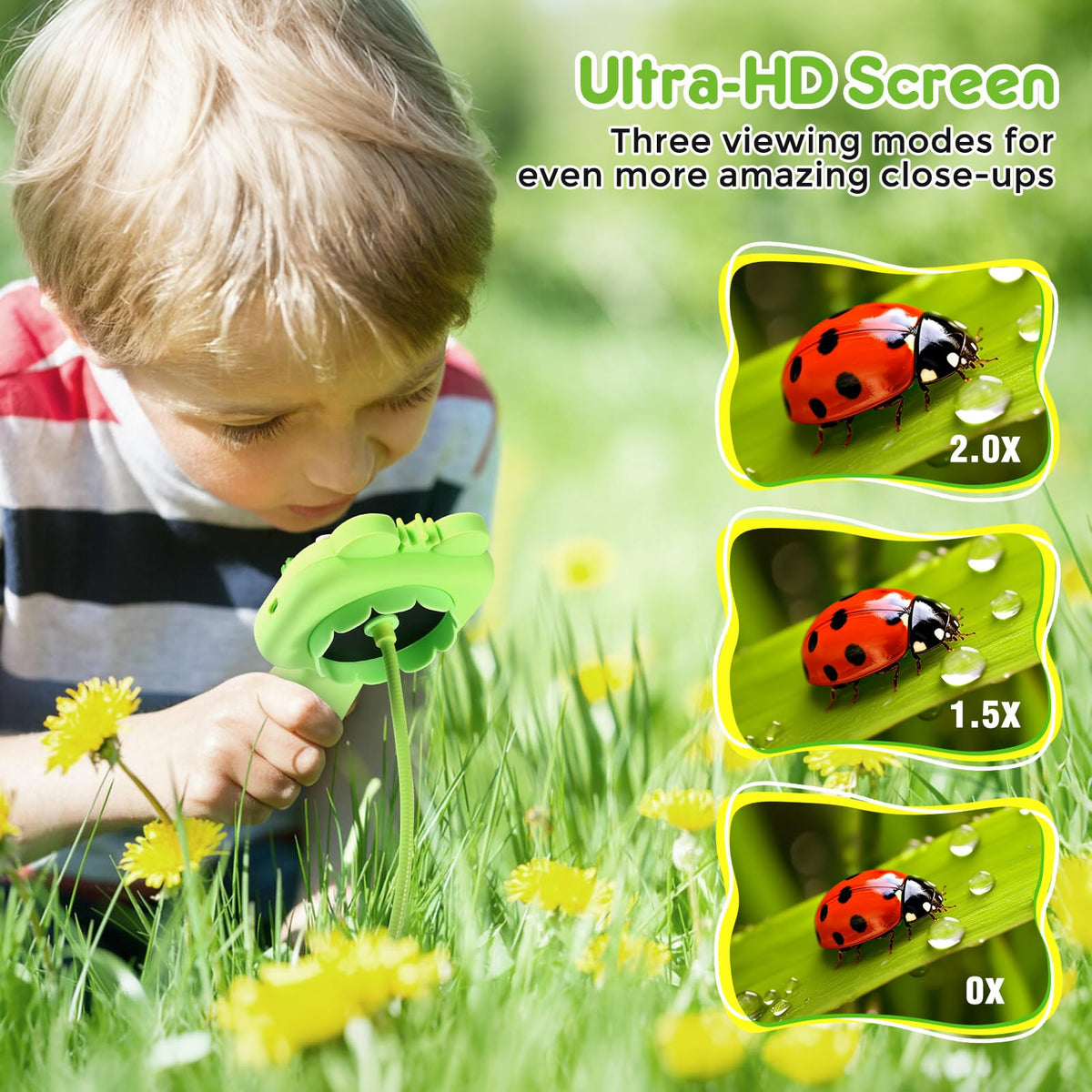 Vivid Glass Borescope Camera for Kids — STEM Educational Toy for 4–12 | Outdoor Discovery (Green)