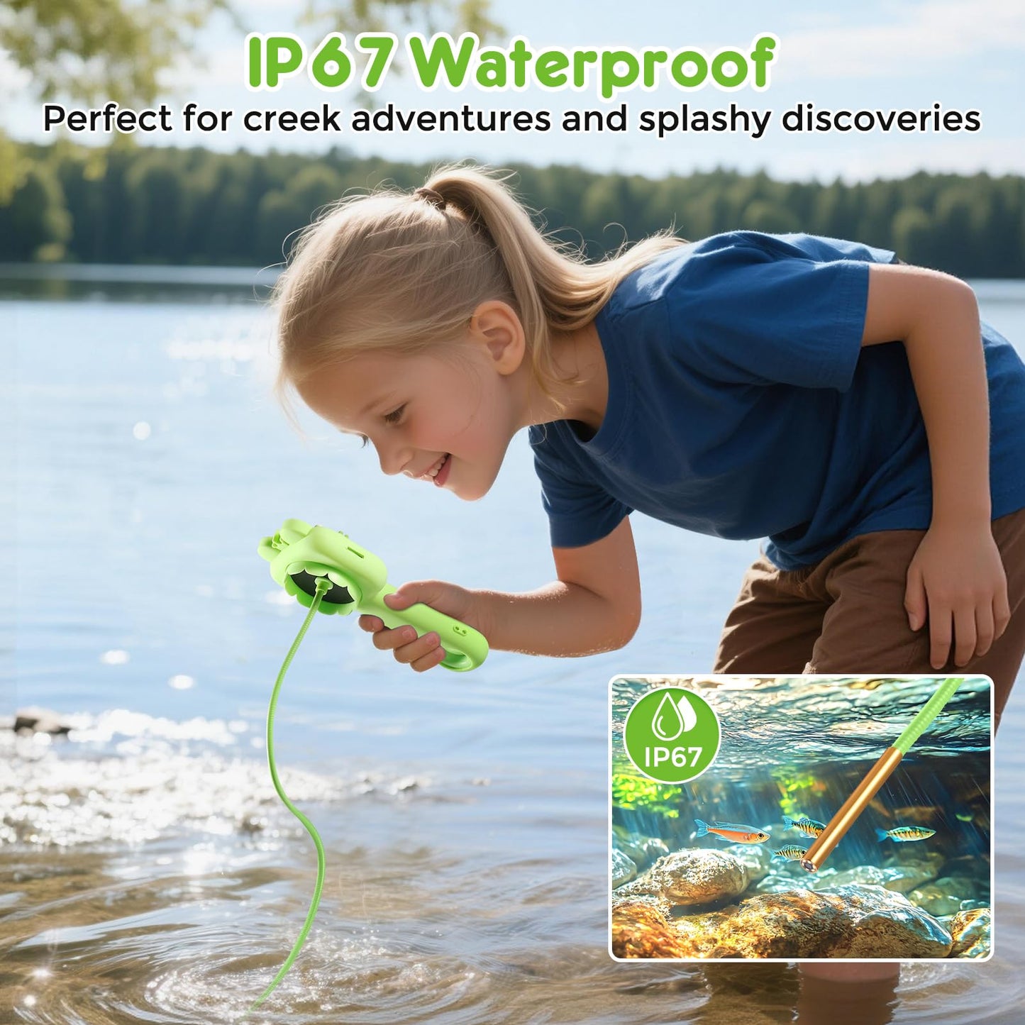 Vivid Glass Borescope Camera for Kids — STEM Educational Toy for 4–12 | Outdoor Discovery (Green)