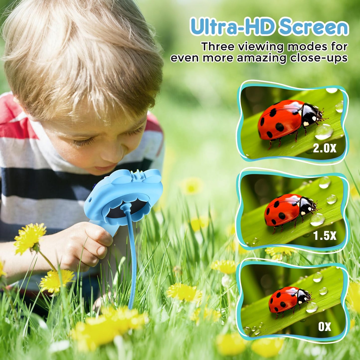 Vivid Glass Borescope Camera for Kids – STEM Toy for Ages 4–12 (Blue)
