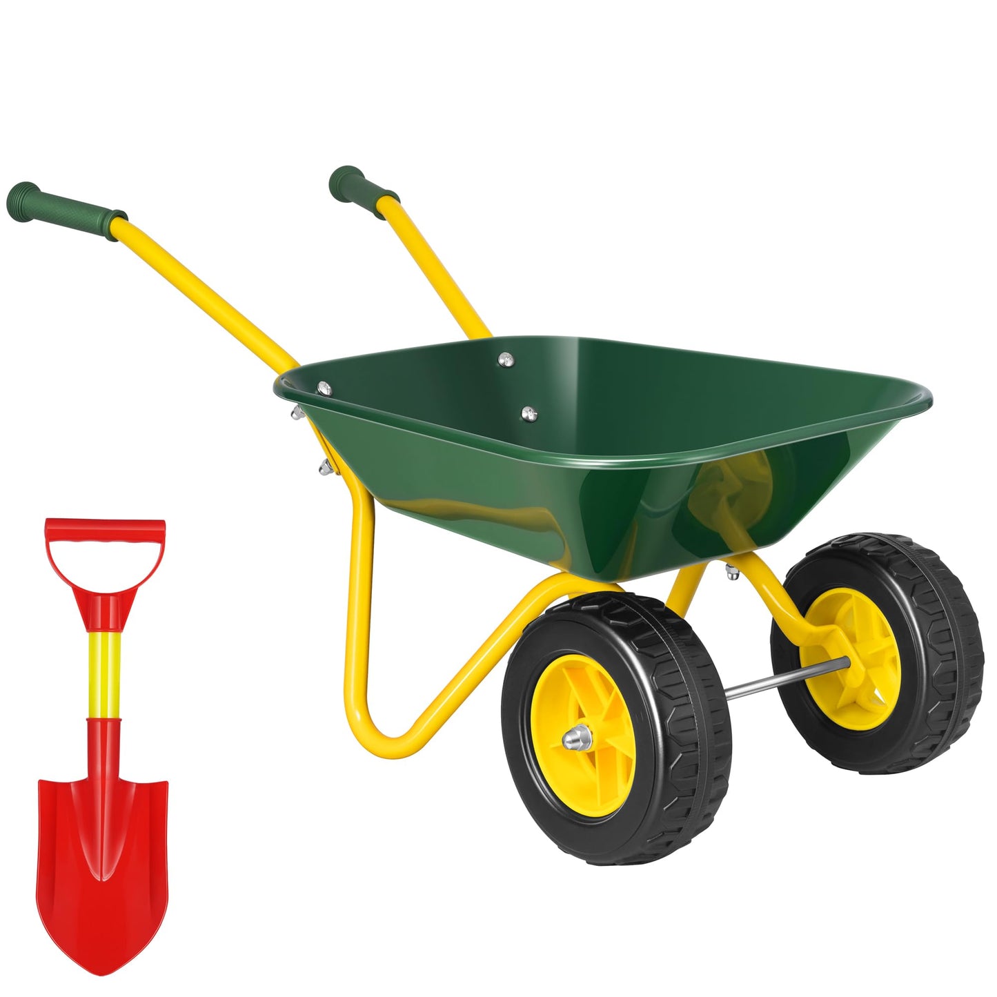 VIVOHOME Kids Wheelbarrow with Toddler Gardening Tool Set – Green