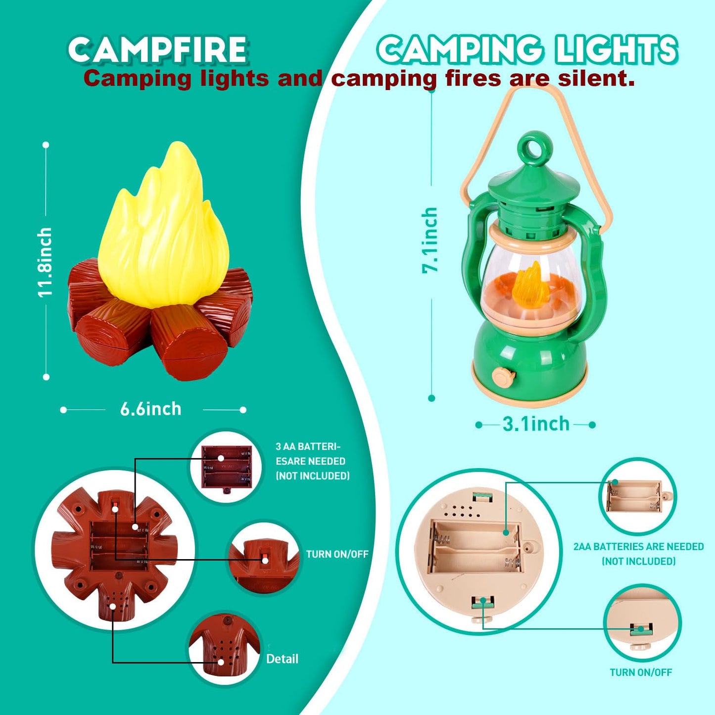 Viwulute Camping Set Toys with Pop Up Play Tent – Indoor/Outdoor Pretend Camping for Kids 3-7