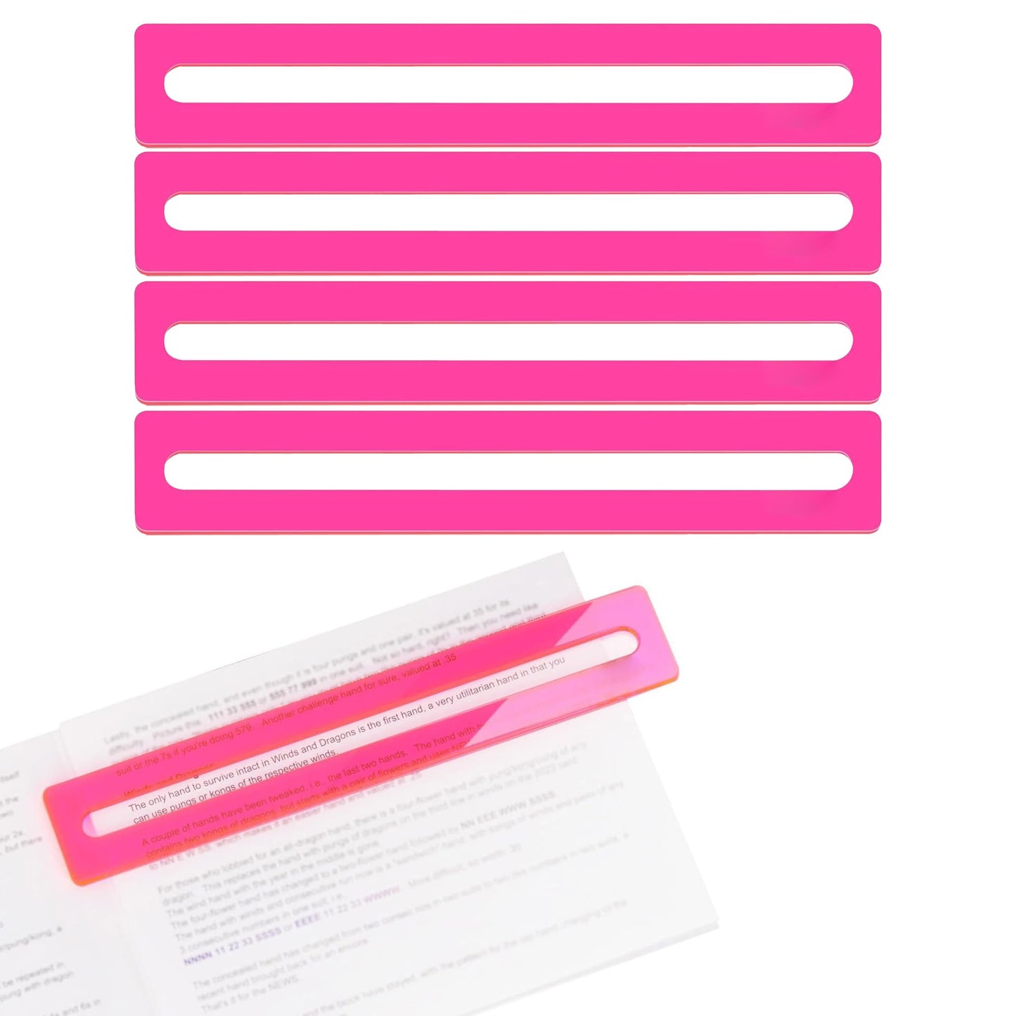 Viyohoh 4PCS Mahjong Line Finder – Beginner Card Guide (Pink)