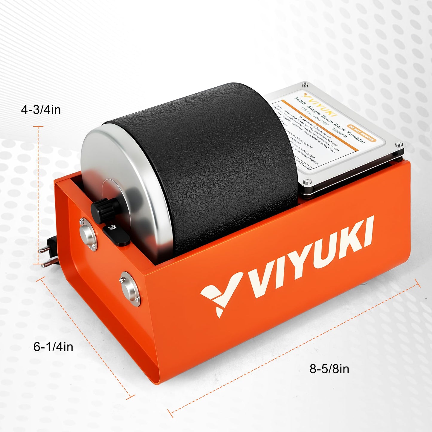 VIYUKI Rock Tumbler Kit – 3 lb Extra-Large Barrel with Rocks, Grit & Educational STEM Kit