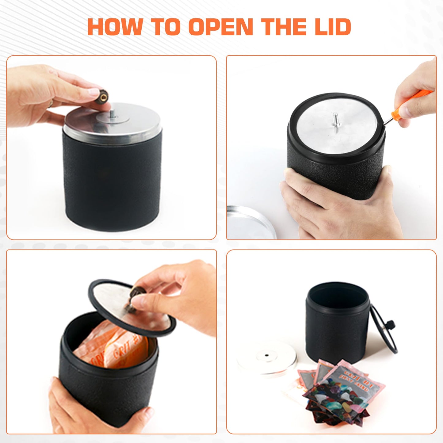 VIYUKI Rock Tumbler Kit – 3 lb Extra-Large Barrel with Rocks, Grit & Educational STEM Kit