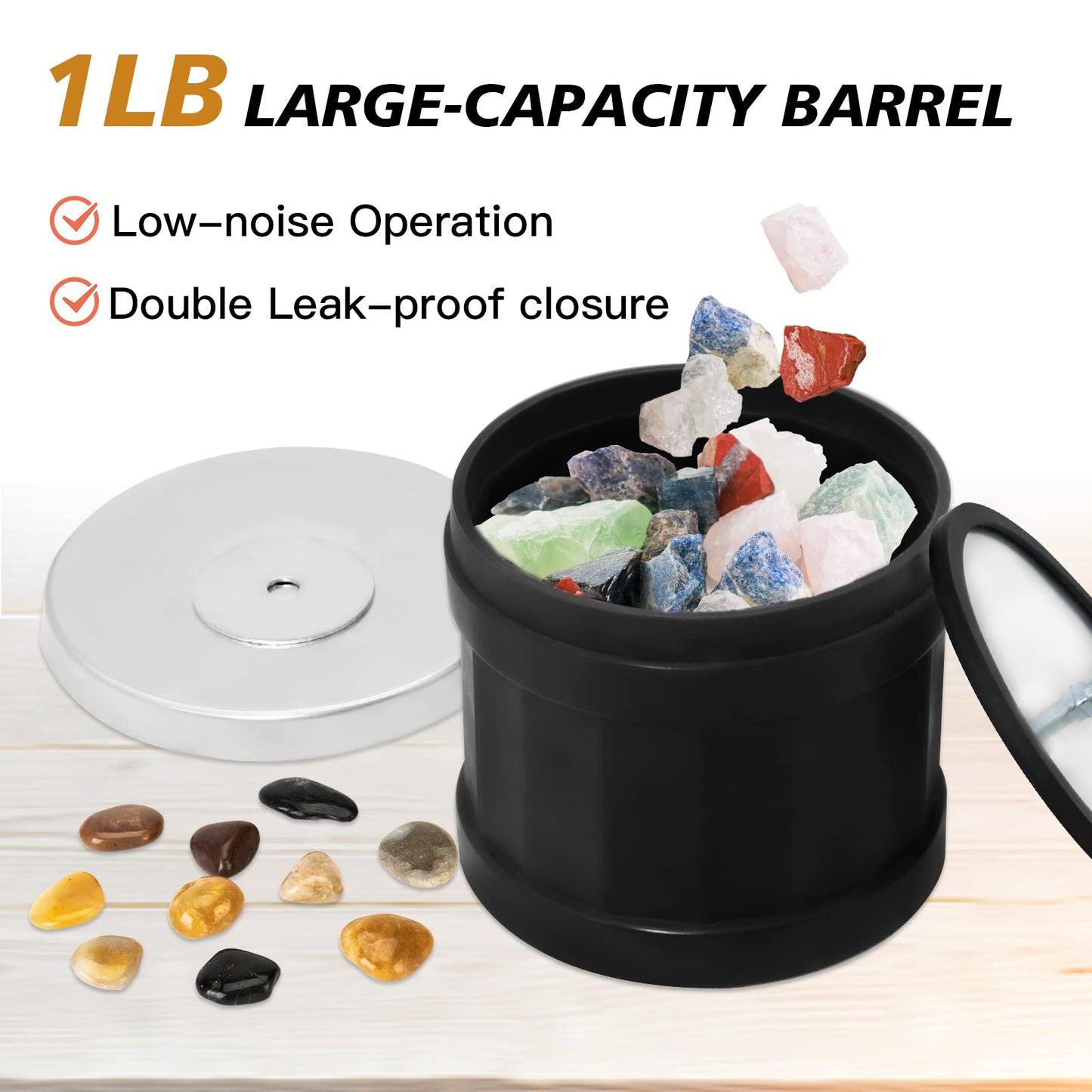 VIYUKI Rock Tumblers Kit — Turn Rough Rocks into Polished Gemstones with 4 Grits & Accessories