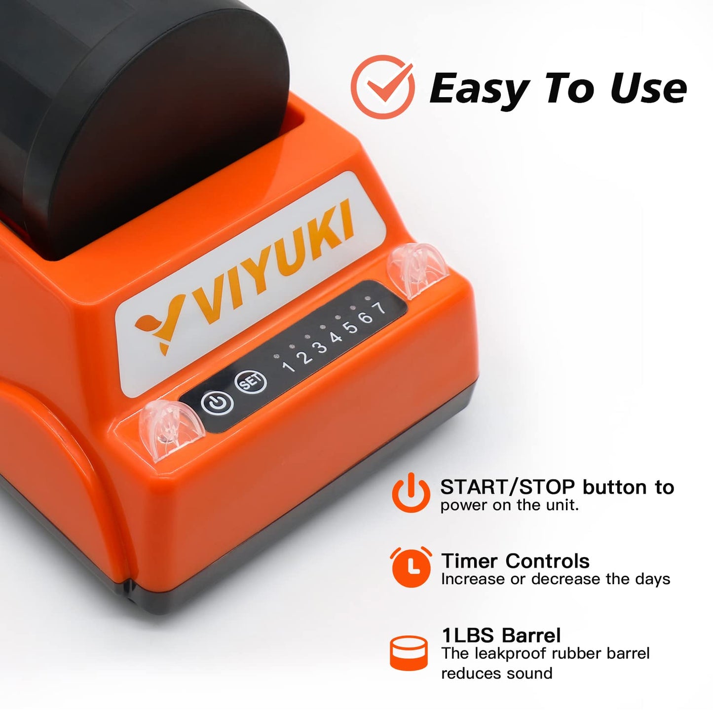 VIYUKI Rock Tumblers Kit — Turn Rough Rocks into Polished Gemstones with 4 Grits & Accessories