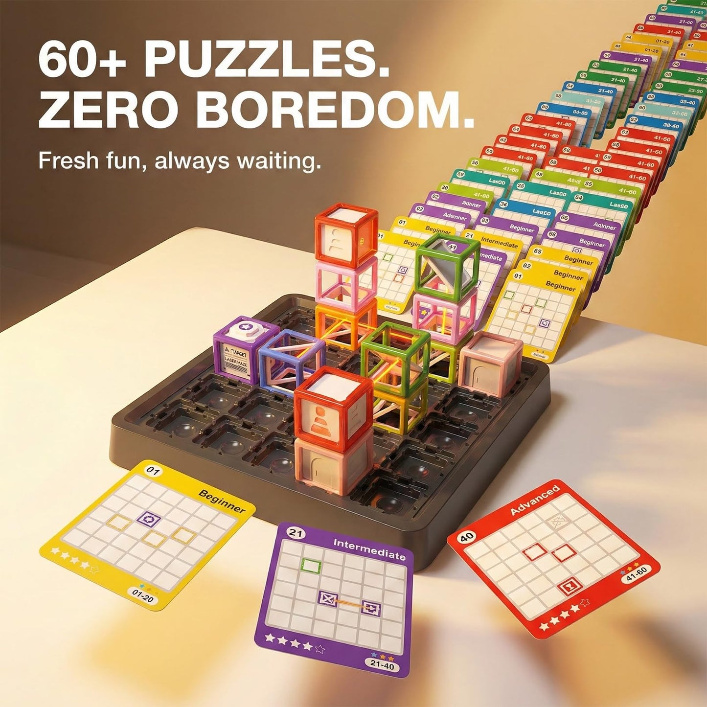 VkotaVkoty Laser Maze Reasoning Game – 60+ STEM Challenges for Ages 8-13