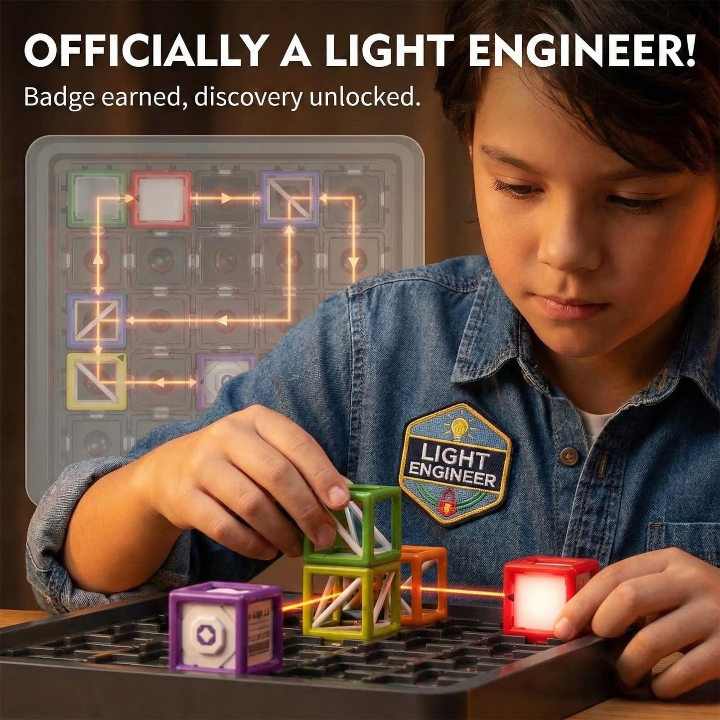 VkotaVkoty Laser Maze Reasoning Game – 60+ STEM Challenges for Ages 8-13