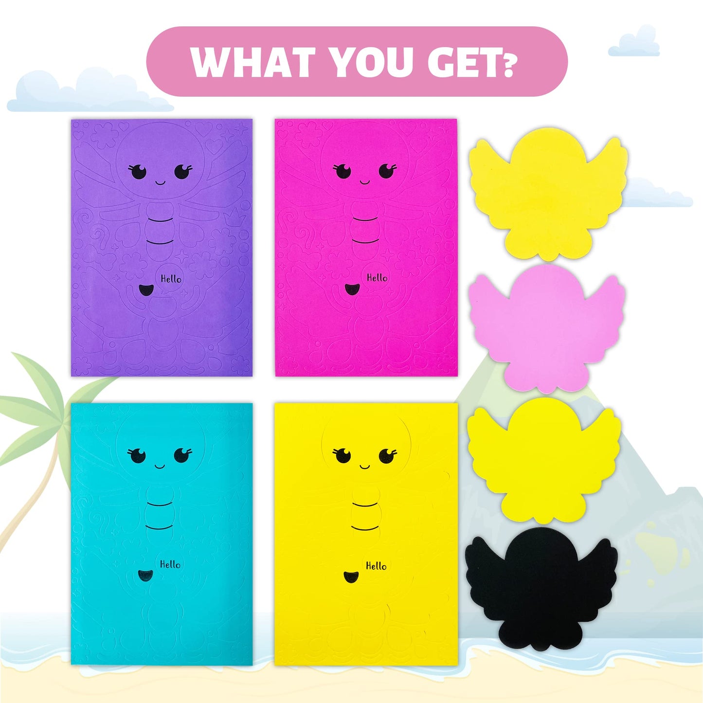 VKPI 4-Piece EVA Foam Art Kit – Create 3D Butterflies for Kids Aged 4+