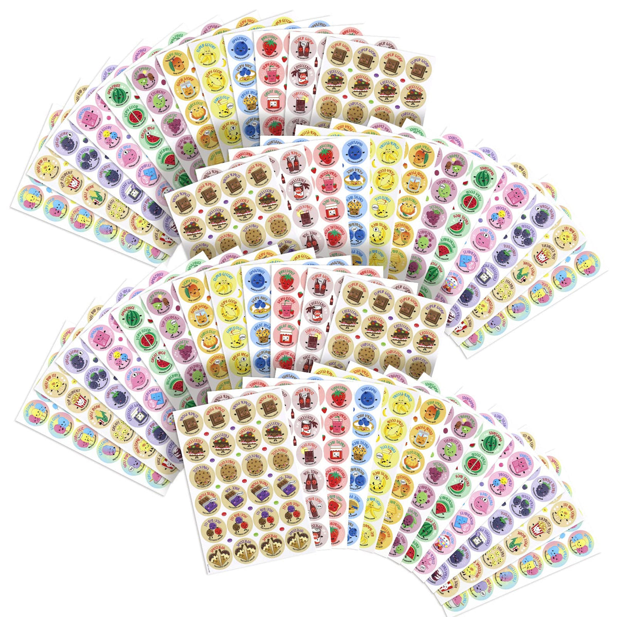 VKPI Scratch and Sniff Stickers – 1152 Pieces, 12 Scents, 48 Sheets for Kids