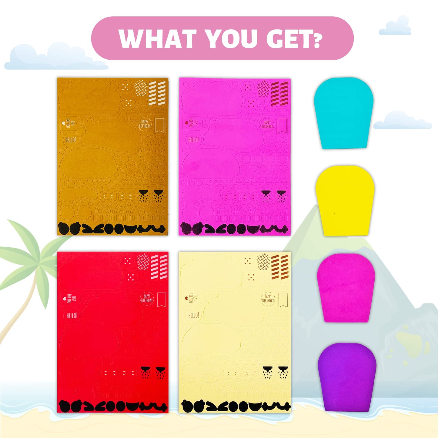 VKPI 4-Piece EVA Foam Art Kit for Kids — Create Your Own Cupcakes