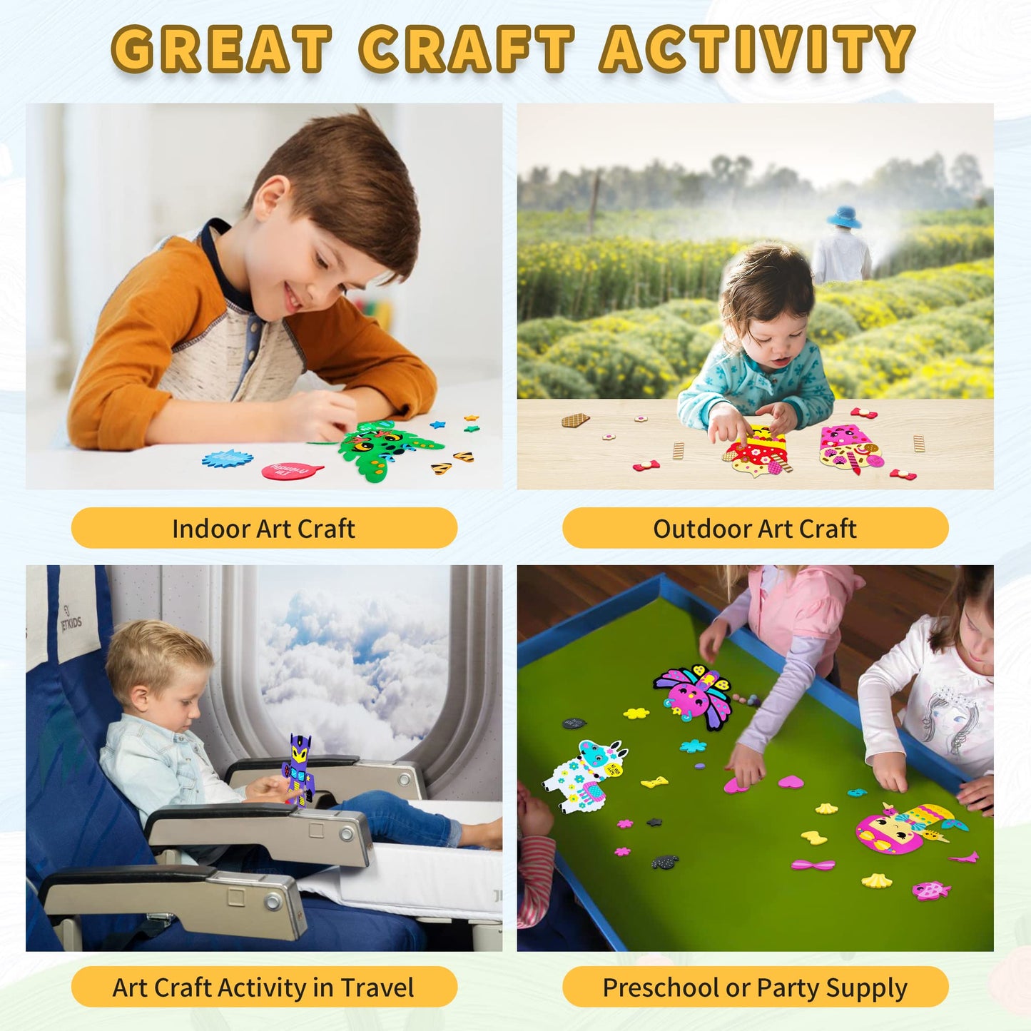 VKPI 4-Piece EVA Foam Art Crafts Kit – DIY Pirates for Kids 4+