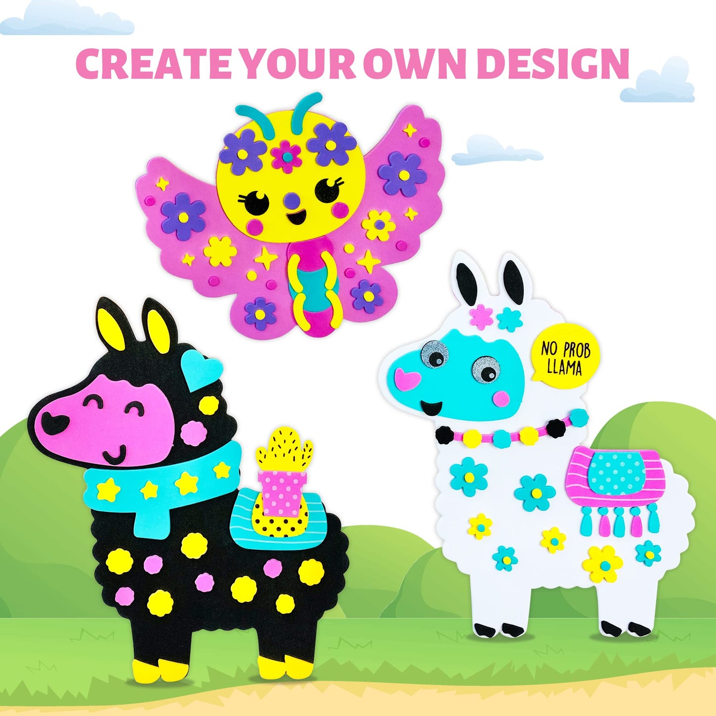 VKPI 4-Piece EVA Foam Art Kit – Create 3D Butterflies for Kids Aged 4+