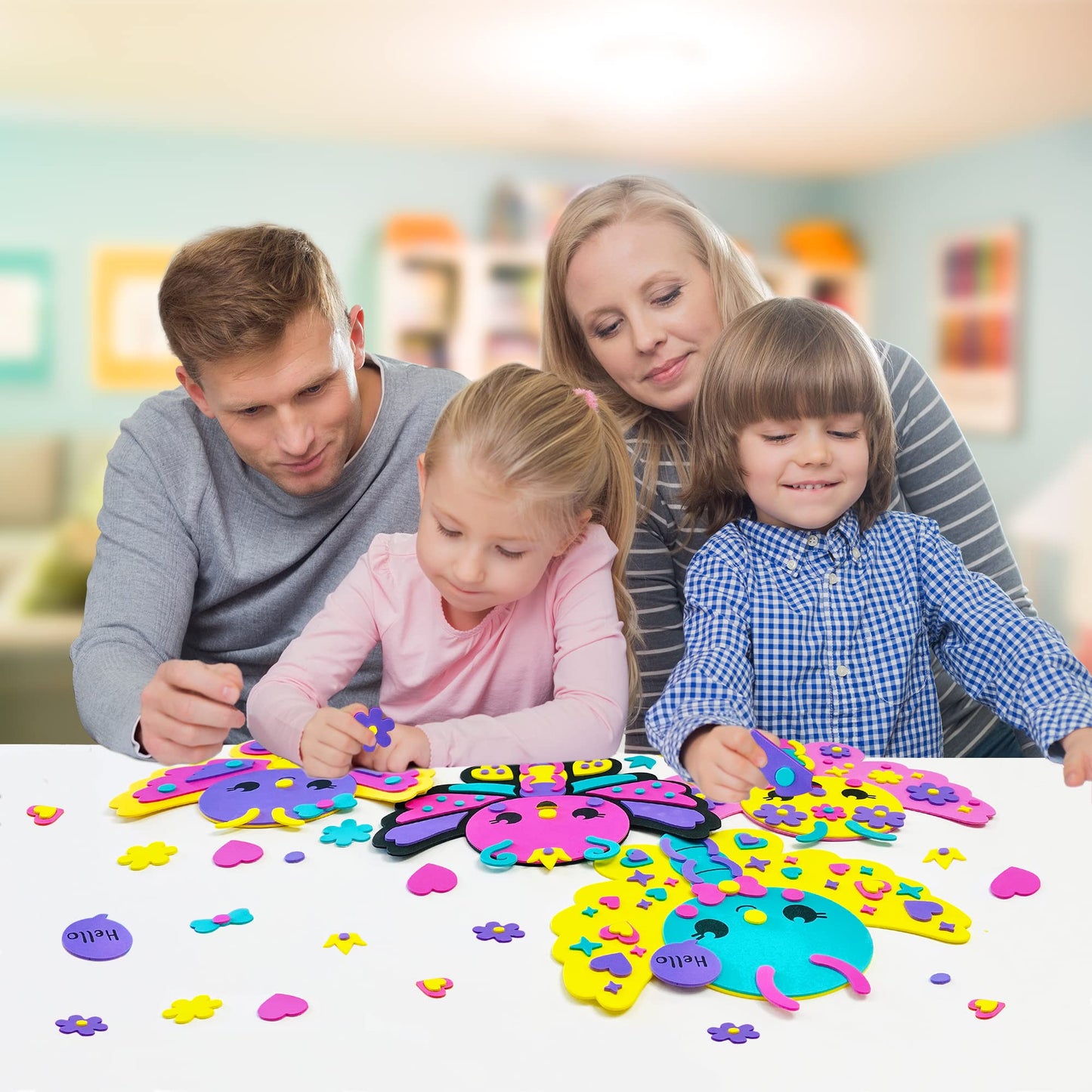 VKPI 4-Piece EVA Foam Art Kit – Create 3D Butterflies for Kids Aged 4+