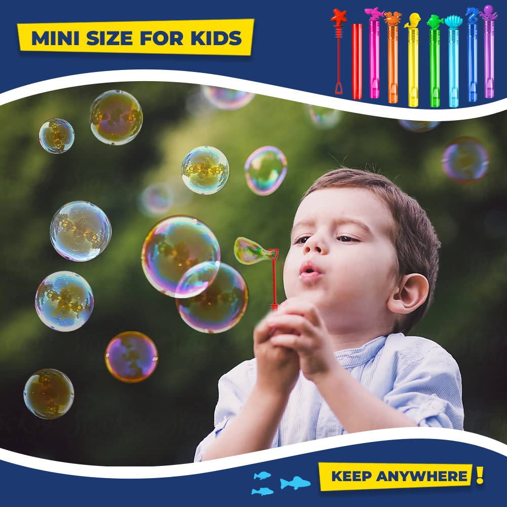 VKTEN 32Pcs Sea Mini Bubble Wands – 8 Styles, 8 Colors for Kids Parties