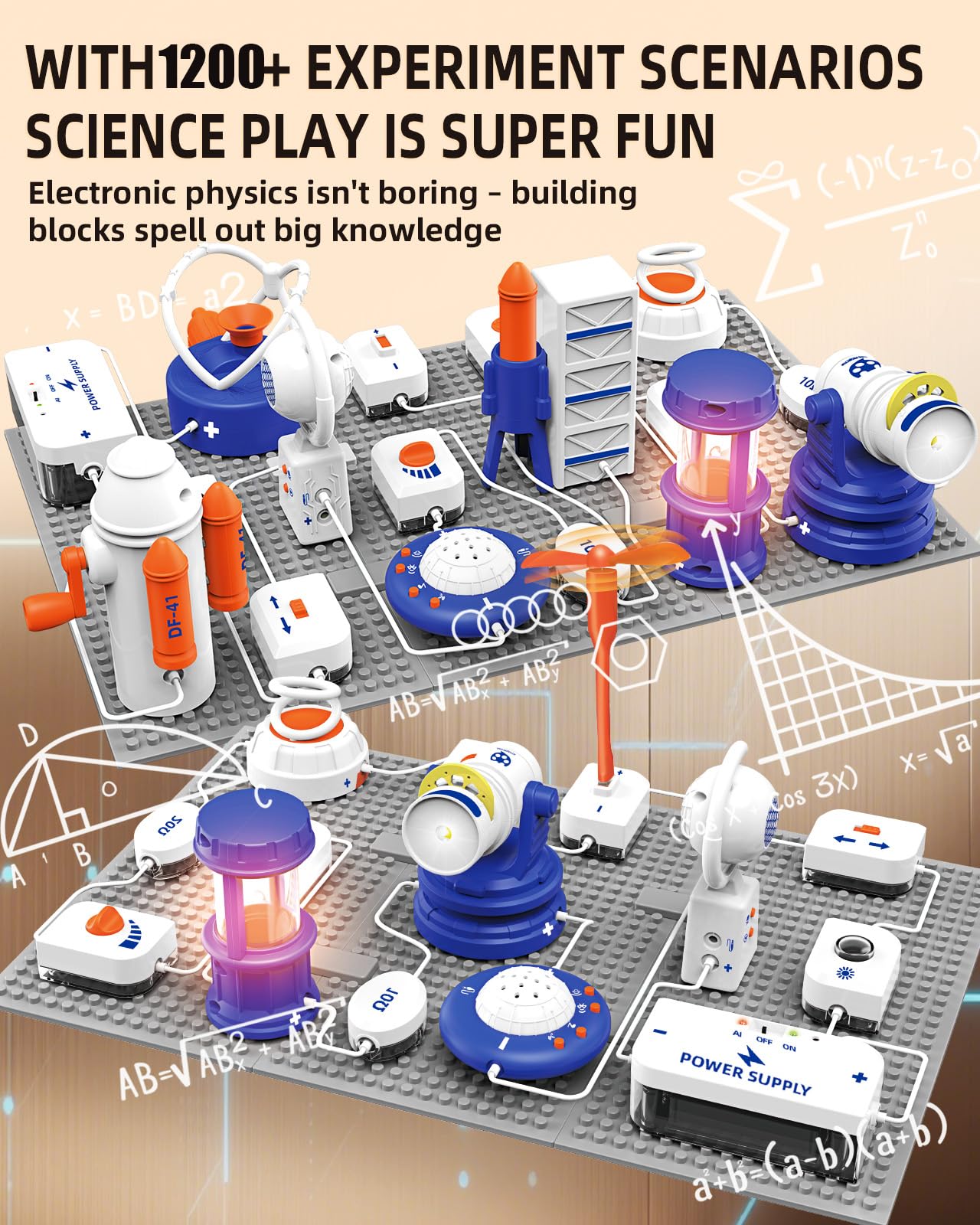 VLGOEM Science STEM Kit for Kids – 66 Pcs DIY Circuit Parts, 1,200+ Projects, Color Guide
