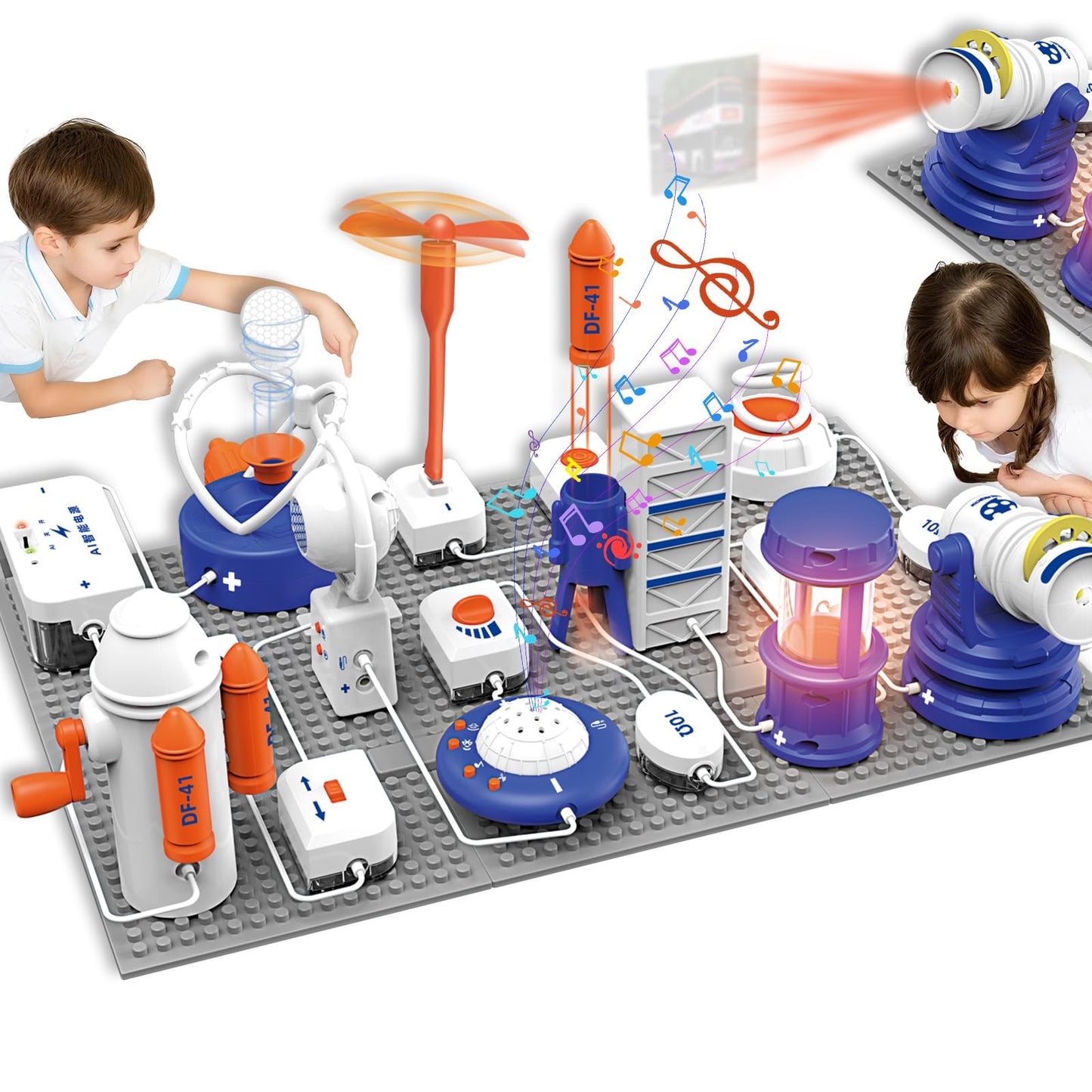 VLGOEM Science STEM Kit for Kids – 66 Pcs DIY Circuit Parts, 1,200+ Projects, Color Guide