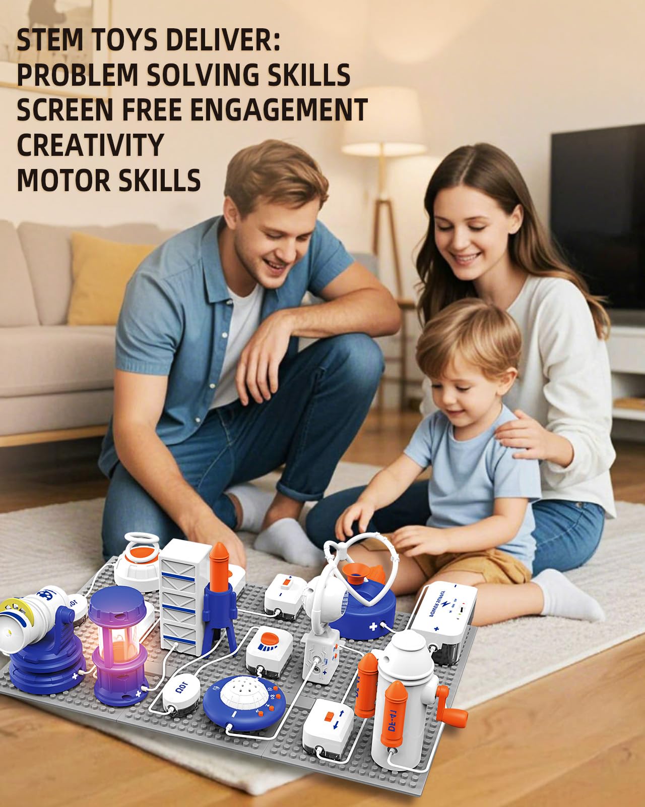 VLGOEM Science STEM Kit for Kids – 66 Pcs DIY Circuit Parts, 1,200+ Projects, Color Guide