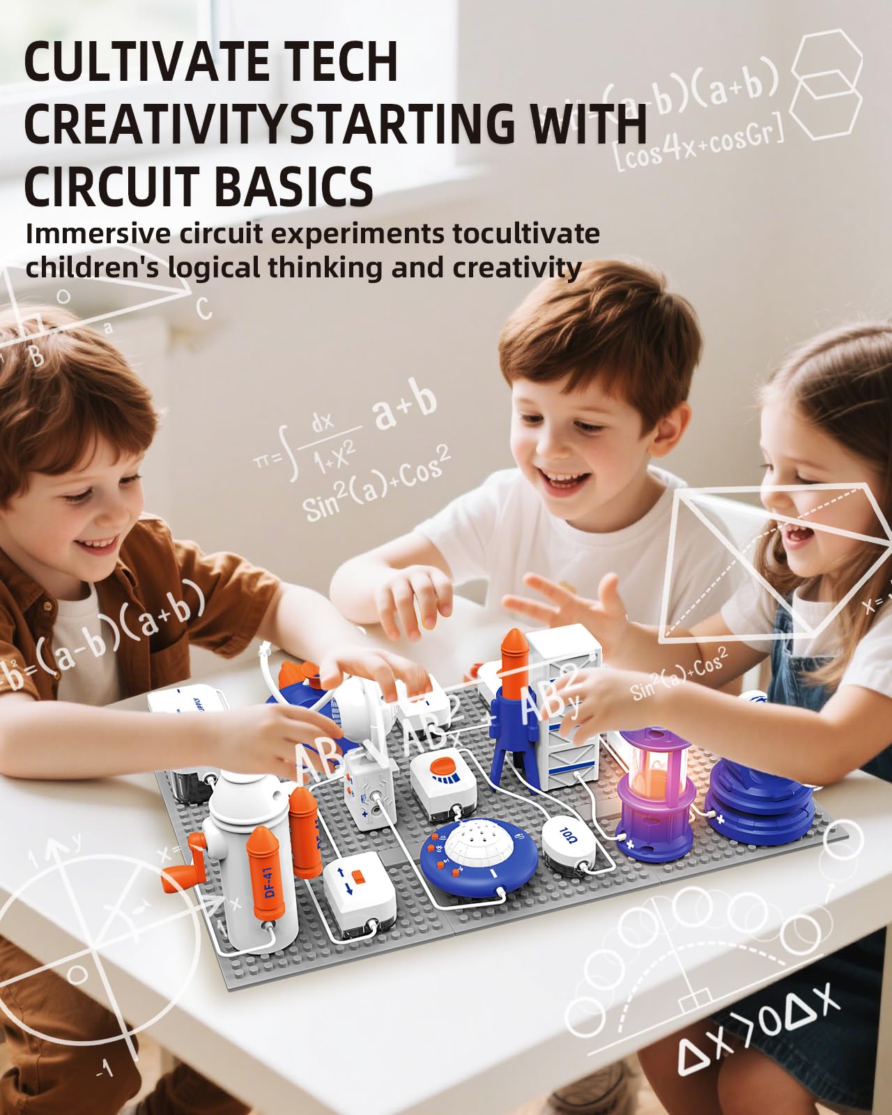 VLGOEM Science STEM Kit for Kids – 66 Pcs DIY Circuit Parts, 1,200+ Projects, Color Guide