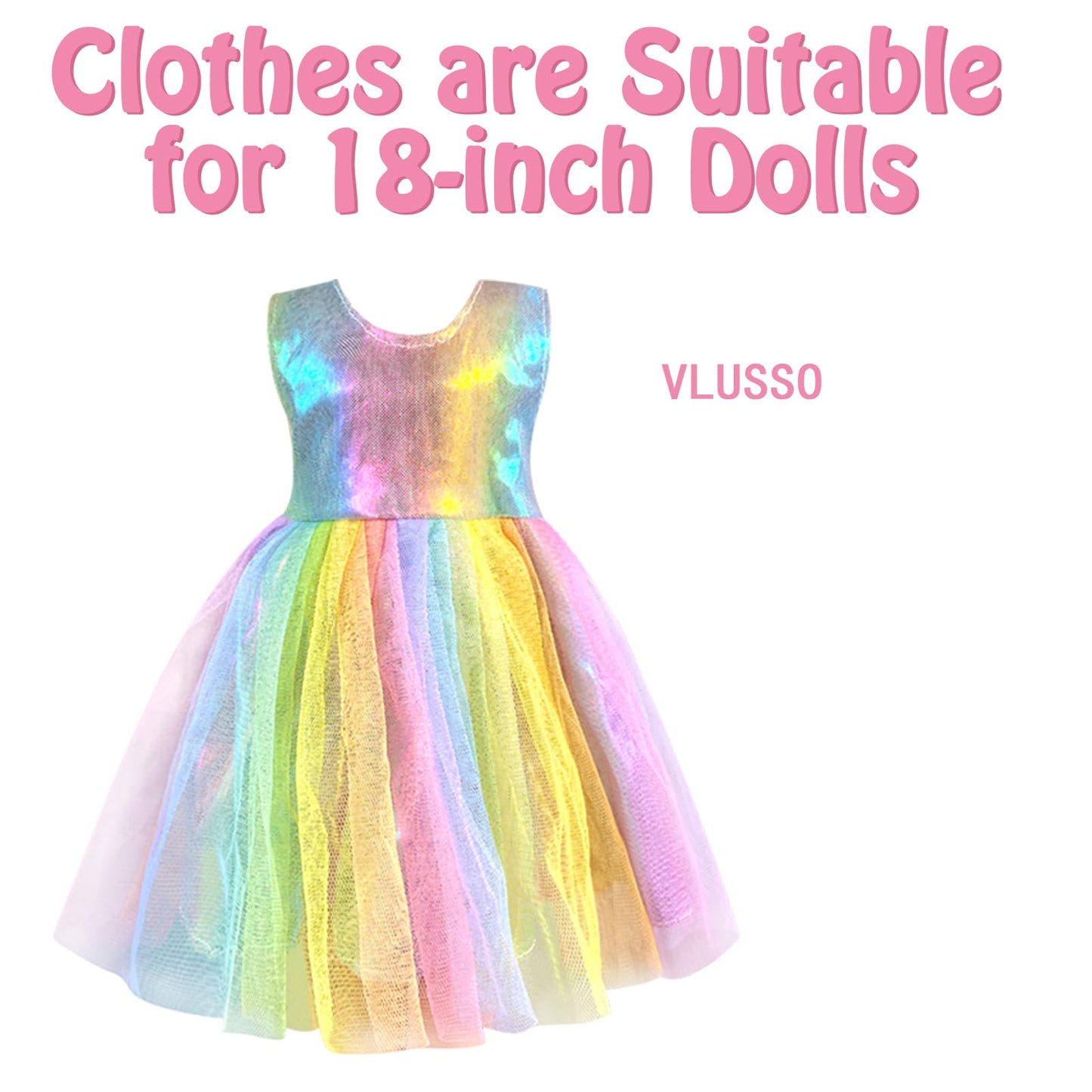 VLUSSO 19Pcs 18-Inch Doll Travel Accessories Case – Luggage Set with Clothes, Camera & Pillow