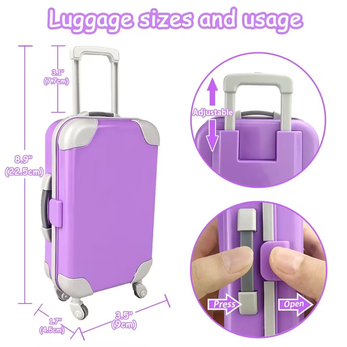 VLUSSO 18-Inch Doll Travel Case & Accessories Set