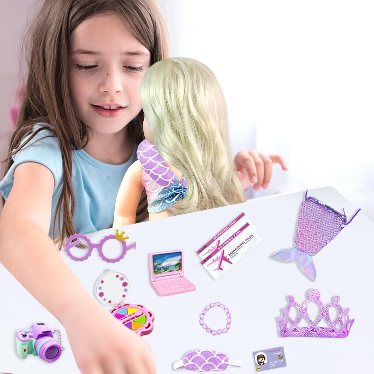 VLUSSO 18-Inch Doll Travel Case & Accessories Set